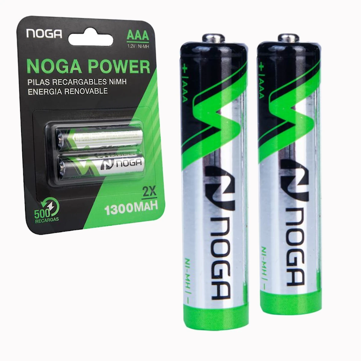 Miniatura 3 de Pilas AA y AAA recargables marca Noga modelo NP-AAAM 1.3B