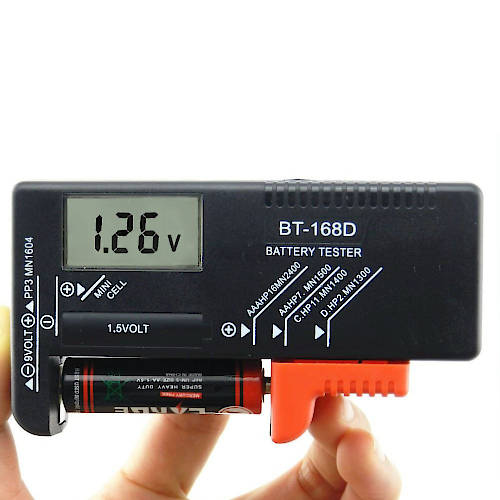 Probador de pilas y baterias visor Led digital