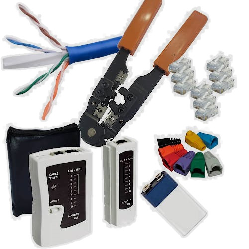 KIT PARA ARMADO DE REDES CAT 6 20 MTS CABLE