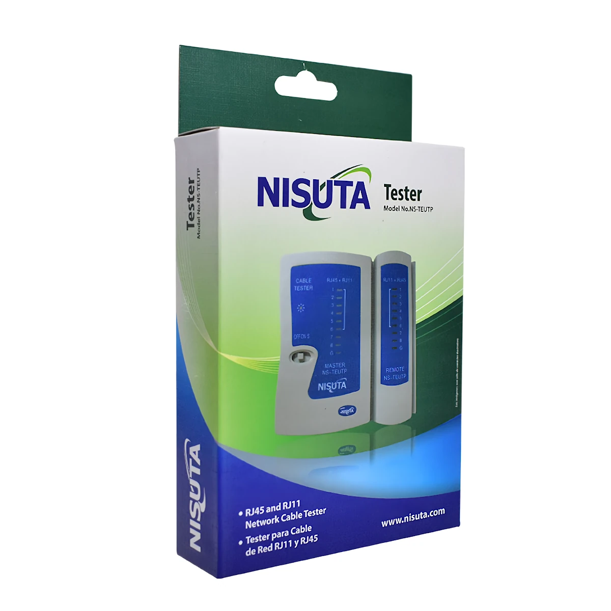 Detalles accesorios de Tester De Red Para Rj45 Y Rj11 Digital Nisuta Con Funda