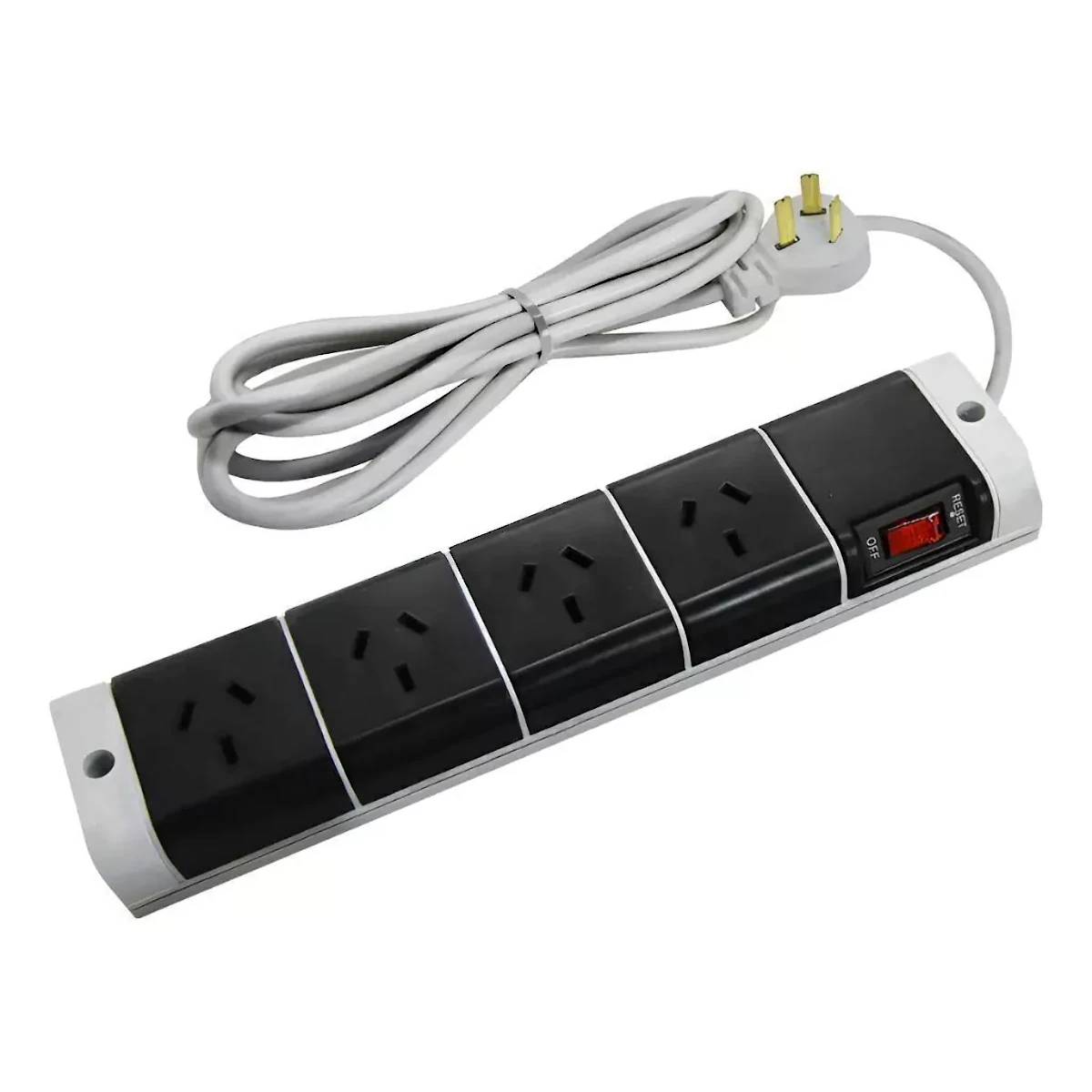 Vista lateral de Zapatilla 4 Tomas Cable 5M Blanco Multinorma